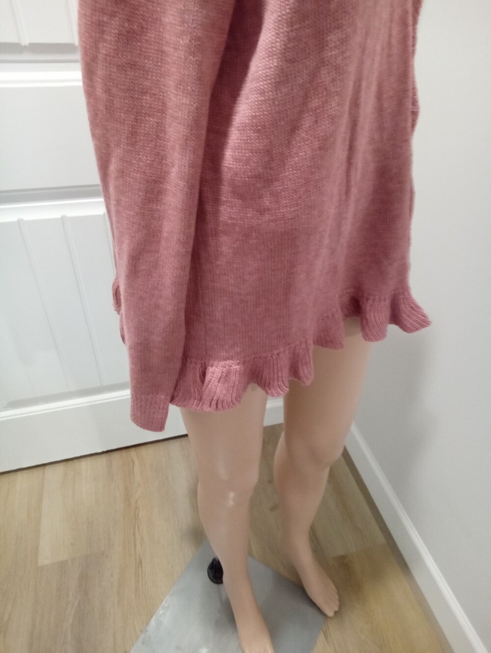 BloomChic Sz 12 NWT Pink Ruffled Rosette Knit Wool Blend Cardigan Sweater - Picture 7 of 13